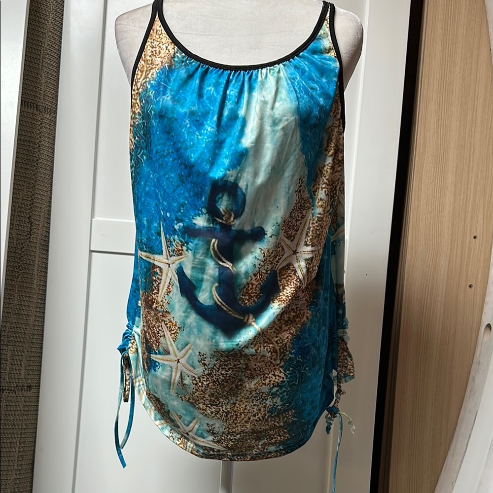 Blue and Gold Women's Top